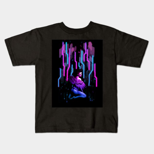 CYBER ANGEL Kids T-Shirt by BUNNYDETH